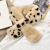 Bufanda con Estampado de Leopardo para Mujer Otoño e Invierno Chica Linda Versátil Estilo Coreano Piel Sintética Felpa Imitación Piel de Conejo Rex Estudiante Cuello Engrosado Cálida