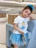 Ropa para Niños Zhe Li Camiseta de Manga Corta para Niñas Verano Malla Transpirable Fina Ropa Casual para Niños Algodón Puro Clase A Top para Bebé