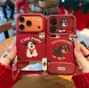 Estilo Perrito Rojo Vino Adecuado para Funda de Teléfono Apple 17 16Promax Anticaída 15Pro Cobertura Completa 13/14 Funda Protectora