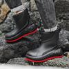 Novos Sapatos de Água Masculinos Elegantes de Cano Médio Impermeáveis Antiderrapantes para Exterior com Forro de Lã, Quentes Versátil Japonês À Prova de Chuva Transfronteiriço