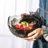 Tazón de Vidrio Martillado con Borde Dorado Japonés Tazón para Ensalada de Frutas Vajilla Tazón Transparente para Postre Tazón para Desayuno en Casa Estilo de Lujo Accesible