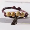 Estilo étnico joyería de cerámica hoja dulce estilo retro femenino pulsera de cuentas pulsera femenina para estudiante puesto puesto suministro