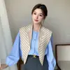 Vestido de Diseño de Moda Cuello Chal Pequeño Bufanda Pequeña Tejida para Mujer Cuello Falso Chal Triangular Exterior Moda Versátil para Todo