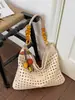 Bolso Tote Simple Tejido Hueco de Moda 2026 Nuevo Estilo de Verano Elegante Bolso de Hombro para el Trabajo Estilo Fresco y Dulce