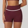 Shorts de Yoga Transparentes Cor Nude de Cintura Alta com Cós Cruzado Calças de Yoga Apertadas Levanta Bumbum Calças Esportivas para Corrida ao Ar Livre Ciclismo
