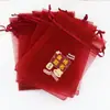 Bolsa de regalo serie Guofeng bendición del templo cacahuete longan bolsa de embalaje Changan Shunsui bolsa de malla color vino tinto bolsa de dulces