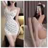 Lencería sexy sexy falda con tirantes floral pura talla grande camisón de encaje puede salir coqueteo en la cama pijamas seductores
