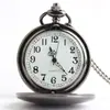 Reloj de Bolsillo con Tapa Colgante Collar Reloj Colgante Regalo Grabado Láser Reloj de Cuarzo Retro Reloj de Bolsillo de Doble Cara para Hombre