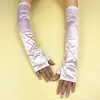 Guantes elásticos de satén para Halloween para fiesta de cosplay, guantes largos sexys de color liso para mujer