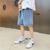 Pantalones cortos vaqueros de verano 2024 de algodón para hombre y mujer, de moda, informales, con cordón, holgados, rectos, elásticos, deportivos