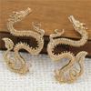 30 * 47mm pingente de dragão de cobre fundido é dividido em esquerda e direita DIY antigo gancho de cabelo cocar acessórios de material