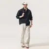 Ropa para Hombre Fengshe / Camisa de Mezclilla Lavada Manga Larga Top 2026 Primavera Nuevo Estilo Americano Holgada Casual