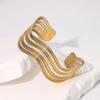 Pulsera Geométrica Simple de Estilo Frío Transfronteriza Europea y Americana Amor Flor Oro Francés Chapado Acero Inoxidable para Mujer