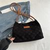 Xadrez Grande Capacidade Bolsa Feminina 2024 Novo Estilo Elegante Moda Casual Bolsa de Ombro Axilas Tote Bag