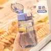 Novo copo de plástico popular da moda copo de água portátil para esportes ao ar livre copo de viagem para estudantes com tampa de abrir copo espacial simples e criativo
