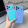 Funda magnética de dos colores para teléfono Apple 18PROMAX, tacto premium, tacto de piel dopamina 17/18, 13