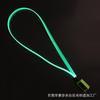 Cuerda de guía de luz de fibra óptica plana de moda con decoraciones colgantes Lanyard luminoso LED para etiqueta permiso de trabajo concierto