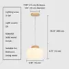 Luminária pendente pequena de madeira minimalista para mesa de jantar, balcão de bar, quarto de hospedagem, cabeceira, luminária pendente de vidro de madeira maciça, decoração de casa nórdica