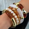 Pulseiras Transfronteiriças Europeias e Americanas, Pulseiras Exageradas de Acrílico, Conjunto de Pulseiras Coloridas em Blocos com Contas