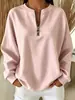 Moletom casual com meio zíper, estilo europeu e americano, mais vendido internacionalmente, para mulheres, gola redonda, mangas caídas, com bolsos, peça para vestir por cima, disponível para dropshipping