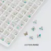 Bolsa de Polvo de Diamante para Uñas Verde Explosivo Punta Redonda Concha de Mariposa Forma Especial Recubrimiento de Lujo K9 Lote Completo Joyería de Uñas Diamante