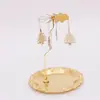 Fabricante Original Em Estoque Presente de Feriado Aromaterapia Dourado 15cm Aço Inoxidável Bandeja Decorada Suporte Rotativo para Velas Lanterna Giratória
