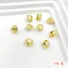 Accesorios de joyería DIY chapados en oro de alta retención de color, cuentas arrugadas, cuentas espaciadoras tipo OVNI, cuentas geométricas metálicas para pulseras y collares, cuentas sueltas
