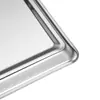 Bandeja Rectangular de Acero Inoxidable para Arroz al Vapor Bandeja para Barbacoa Placa de Cena Engrosada Bandeja para Platos Comercial para el Hogar