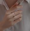 Anillo Fino de Diamante para Mujer, Estilo Japonés y K, Círculo Fino de Nicho, Anillo Pequeño de Diamante, Apertura Exquisita, Anillo Abierto de Oro Apilable