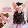 Pasador de Flor de Seda Floral con Diseño de Mariposa Grande, Borla de Polilla Fluttering Súper de Hada, Versátil Accesorio para el Cabello Estilo Antiguo Hanfu