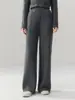 Zhenrong~ Pantalones de Punto de Cachemir de Cabra 100% Holgados Relajados para Mujer Cintura Alta Caída Pierna Recta Suelta