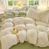 Conjunto Minimalista de Quatro Peças Classe A Estilo Ins Roupa de Cama Doméstica Lençol Capa de Edredom Algodão Lavado Gaze de Camada Dupla Capa de Colcha Roupa de Cama Jdzt