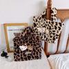 Bolso de mano de felpa con estampado de leopardo lindo de Spice Girl Bolso de mano Bolso para salir Bolso de felpa retro para ir al trabajo Bolso cuadrado pequeño abierto
