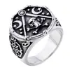 Estilo Europeo y Americano Personalizado Retro Exportación Joyería al por Mayor Cabeza de Calavera Anillo de Acero de Titanio para Hombres