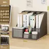 Suporte vertical para arquivos de mesa, suporte simples para livros para estações de trabalho, porta-pastas de mesa, material de escritório e suporte para documentos
