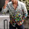 Camisa de moda de verano para hombre de estilo europeo y americano 2023, temperamento urbano, serie de estampado de calavera 3D, camisa de manga larga