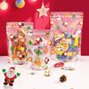[Venta al por mayor de fábrica 100 piezas] Bolsa de regalo de Navidad para jardín de infantes Bolsa autosellante con base Bolsa para galletas Empaque para dulces