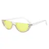 Gafas de sol de medio marco transfronterizas Europa y Estados Unidos marco pequeño ojo de gato gafas de sol con pedrería moda gafas de sol de triángulo de diamante venta al por mayor