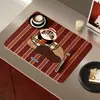 Tapete de Drenagem para Cozinha Coreana Tapete Absorvente de Diatomito para Bancada de Bar Tapete Isolante Anti-Queimadura Lugar Americano Tapete de Mesa Tapete para Secar Louça