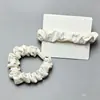 Elástico de Cabelo Floral de Chiffon Suave Estilo Coreano para Meninas, Corda de Cabelo Elástica Alta para Coque