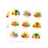 Hk058-T Pegatinas Redondas Decorativas de Acción de Gracias Adhesivo para Sobre de Tarjeta de Felicitación Dibujos Animados Pavo Pegatinas de Sellado Redondas