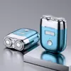 Nueva Afeitadora Eléctrica Magnética de Doble Cabezal Recargable Portátil para Hombre Mini Viaje Coche