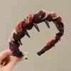 Diadema Ondulada Marrón para Mujer, Uso Diario, Antideslizante, con Dientes, para Lavarse la Cara, Accesorio para el Cabello