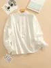 Camisa Elegante Casual de Manga Larga con Cuello de Hoja de Loto para Mujer, Camisa Larga Cuatro Estaciones para Viajes de Negocios Transfronterizos 2025