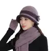 Chapéu Feminino de Inverno Lenço de Mãe Outono e Inverno Quente Chapéu de Tricô para Ciclismo para Meia-idade e Idosos Chapéu de Lã