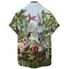 Camisas de Playa Europeas y Americanas Transfronterizas para Hombre con Animales de Selva Tropical Impresos en 3D, Tops Casuales y a la Moda de Manga Corta