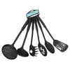 Espátula de nylon utensílios de cozinha conjunto de 6 peças frigideira antiaderente resistente a altas temperaturas espátula para refogar espátula escorredor espátula de fritura doméstica colher de sopa