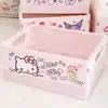 Caja de almacenamiento apilable plegable de escritorio de estilo japonés Kulomi Yugui Dog, cesta de almacenamiento de papelería plegable con forma de corazón para estudiantes y niñas