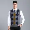 Nuevo Chaleco de Punto de Lana para Hombre Otoño/Invierno 2026 Cuello en V Sin Mangas Chaleco Pulóver Chaleco de Lana Engrosado