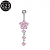 G23 Piercing de Umbigo Coração Flor Borboleta Incrustado com Zircônia Piercing de Umbigo Europeu e Americano Transfronteiriço F136 Joia de Piercing